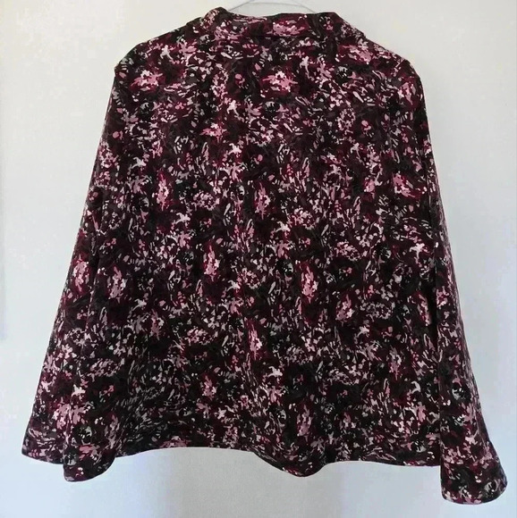 Cj Banks Maroon, Gray & Pink Long Sleeve Jacket Women Size 2X - Picture 7 of 12